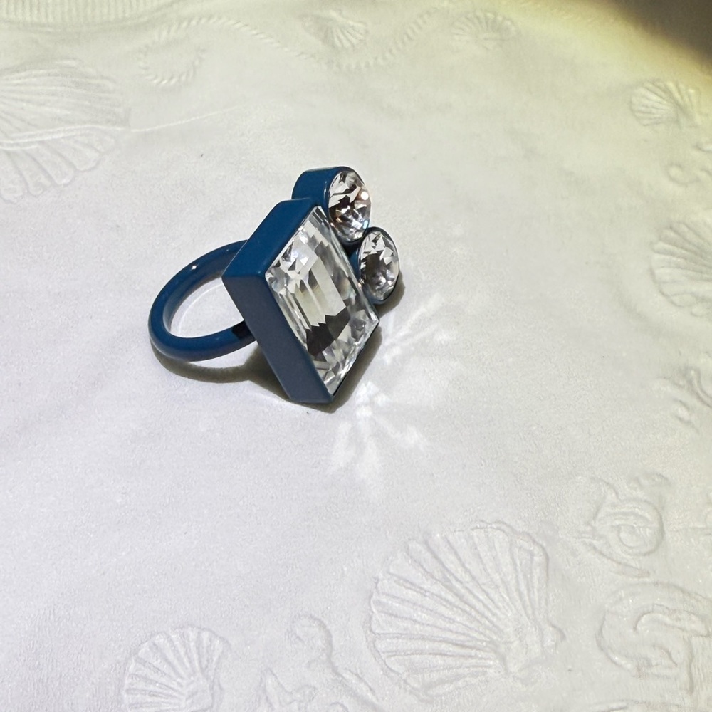 Swarovski Atelier Teal Statement Ring - image 3